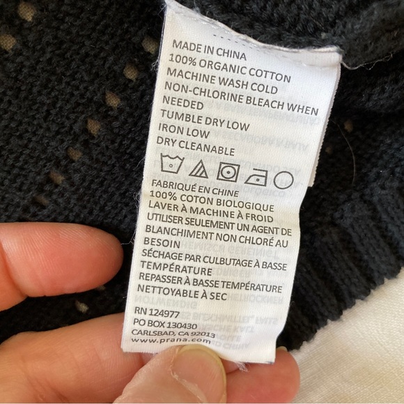 PRANA Black Cotton Sweater - Picture 5 of 6